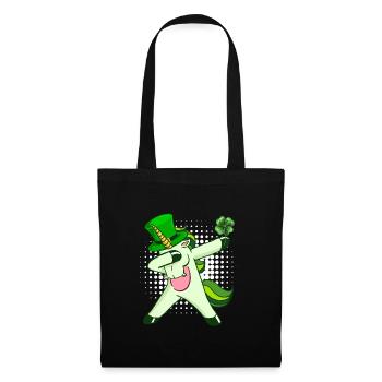 Dabbing Einhorn Kleeblatt St. Patrick's Day - Stoffbeutel - Schwarz - Vorne