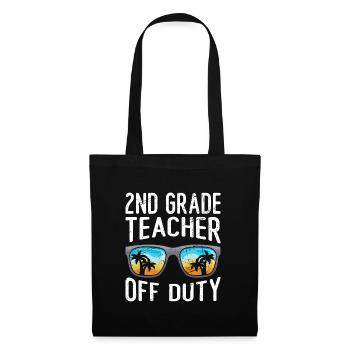 Professeur de classe de deuxième classe en congé Professeur de vacances - Sac en tissu - noir - Devant