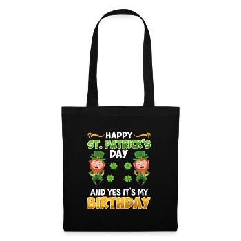 Anniversaire le jour de la Saint-Patrick Anniversaire - Sac en tissu - noir - Devant