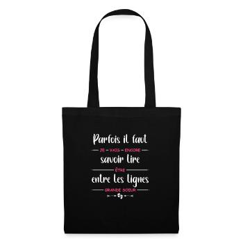je vais encore être grande soeur - Sac en tissu - noir - Devant