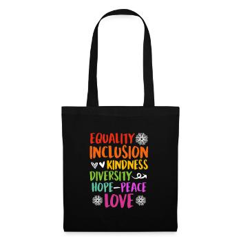 Inclusion handicap acceptation et sensibilisation - Sac en tissu - noir - Devant