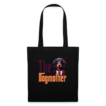 Teckel Chien Maman Chienne Chiens Maman Rottie - Sac en tissu - noir - Devant