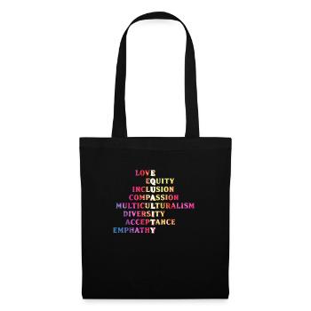 Inclusion, acceptation, handicap, solidarité - Sac en tissu - noir - Devant