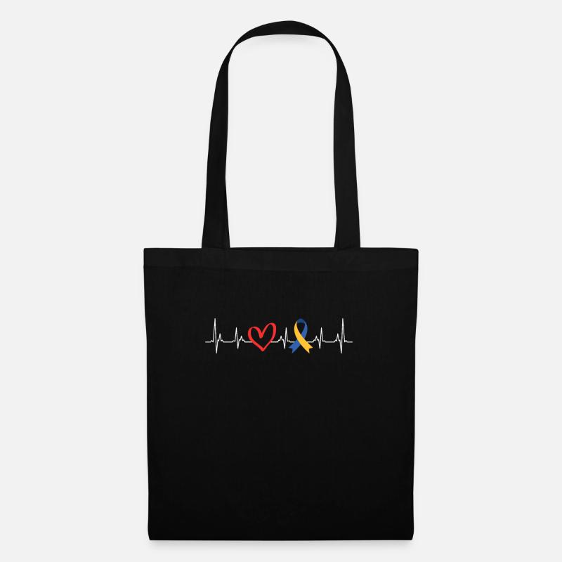 Down Syndrom Awareness Schleife Vielfalt und - Stoffbeutel - Schwarz