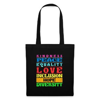 Inclusion Kindness Peace Love Diversity - Tote Bag - black - Front