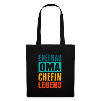 Oma Ehefrau und Chefin Muttertag super Oma - Stoffbeutel - Schwarz - Vorne