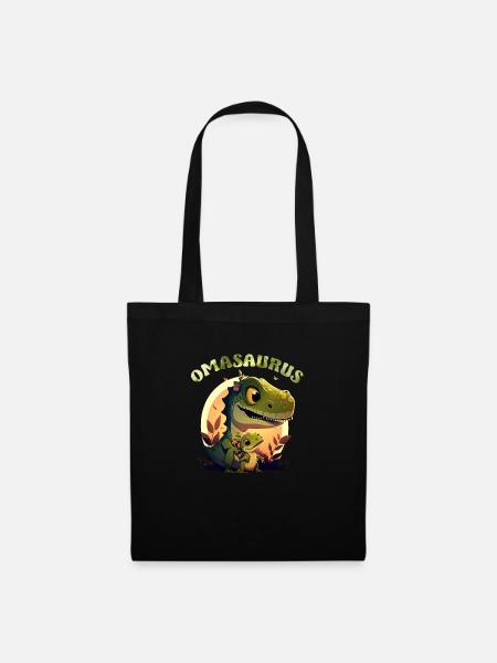 Omasaurus Dinosaurier Grandma Muttertag Granny - Stoffbeutel - Schwarz