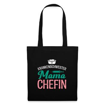 Mama Chefin Muttertag Mama Boss Supervisor - Stoffbeutel - Schwarz - Vorne