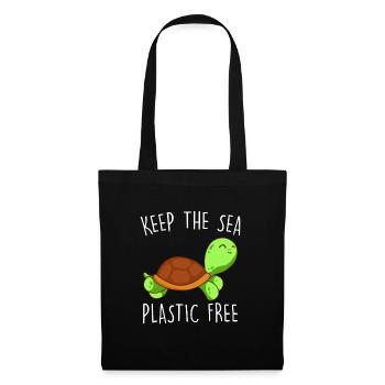 Rette die Erde Keep the Sea Plastic free - Stoffbeutel - Schwarz - Vorne
