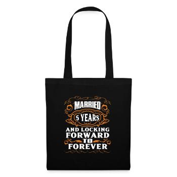 Wooden wedding 5th wedding anniversary - Tote Bag - black - Front