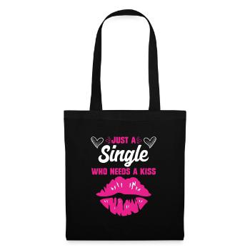 Célibataire qui a besoin d’un baiser Femme célibataire Femmes célibataires - Sac en tissu - noir - Devant