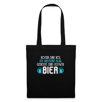 Ein Gedicht über mich Poesie Bierlover Poeten - Stoffbeutel - Schwarz - Vorne