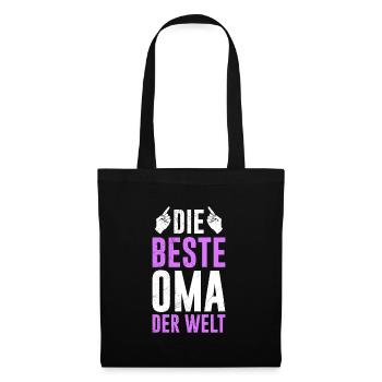 Beste Oma Muttertag weltbeste Oma Großmutter - Stoffbeutel - Schwarz - Vorne