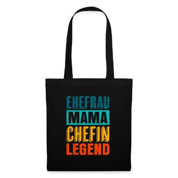 Mama Chefin Muttertag Mama Boss Supervisor - Stoffbeutel - Schwarz - Vorne