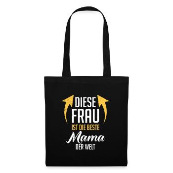 Die Beste Mama der Welt weltbeste Mama Muttertag - Stoffbeutel - Schwarz - Vorne