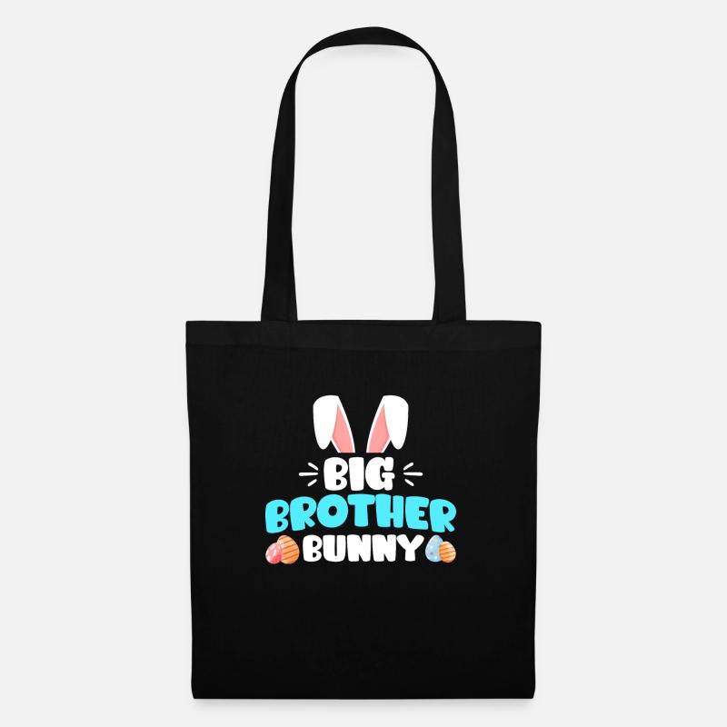 Bruder Hase Frohe Ostern Osterhasen Kinder - Stoffbeutel - Schwarz
