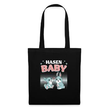 Baby Hase Osterhasen Cute Osterfreunde Kinder - Stoffbeutel - Schwarz - Vorne