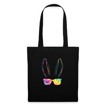 Hasengesicht Cooler Osterhase mit Brille - Stoffbeutel - Schwarz - Vorne