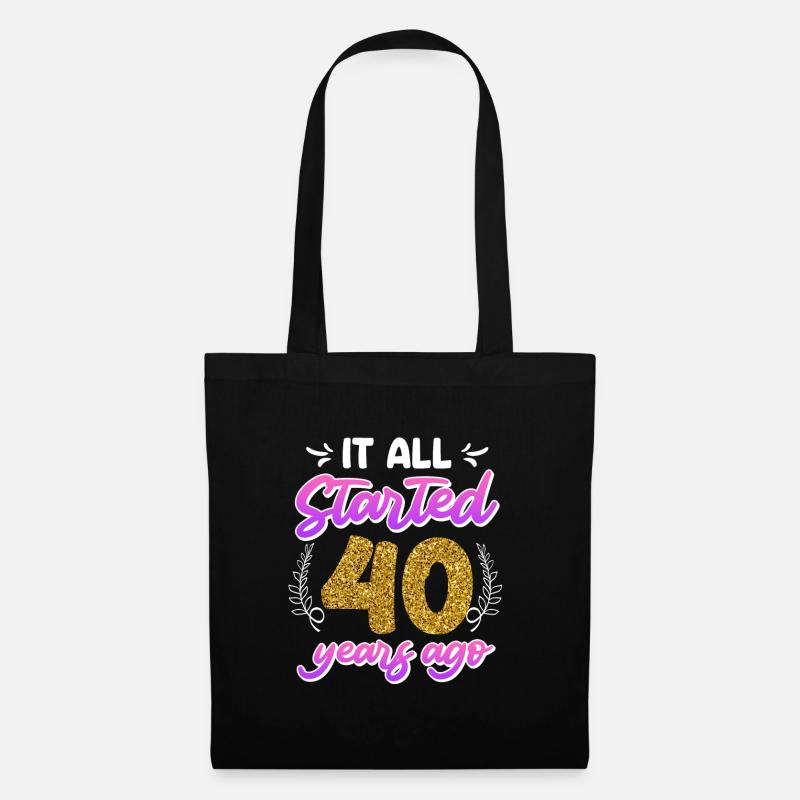40 Jahre verheiratet 40. Hochzeitstag - Stoffbeutel - Schwarz