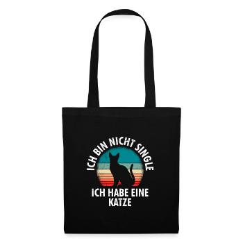 Katzen Mama Ich bin nicht Single Damen - Stoffbeutel - Schwarz - Vorne