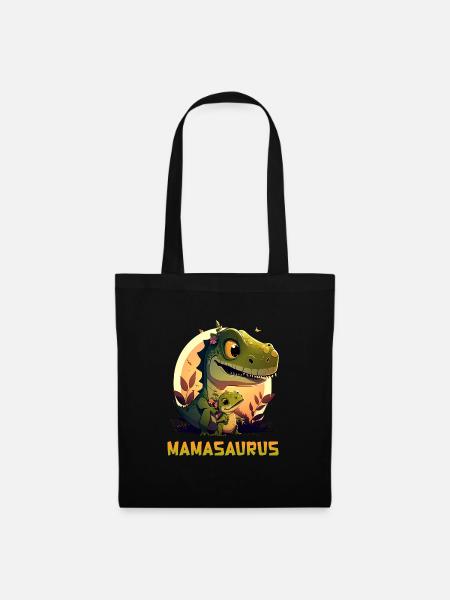Mamasaurus Muttertag Mama Dinosaurier Mom - Stoffbeutel - Schwarz