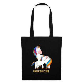 Omacorn Muttertag Einhörner Großmutter Unicorn - Stoffbeutel - Schwarz - Vorne