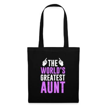 World greatest Auntie Muttertag Beste Tante - Stoffbeutel - Schwarz - Vorne