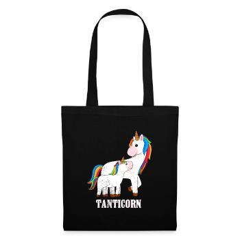 Einhorn cool Muttertag Tanten Einhörner - Stoffbeutel - Schwarz - Vorne
