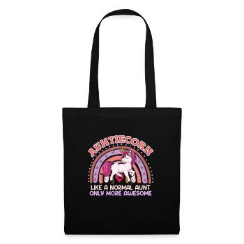 Tanticorn Einhorn Tanten Muttertag Unicorn - Stoffbeutel - Schwarz - Vorne