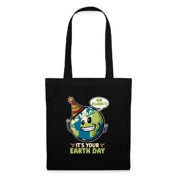 Earth Day Mission Erde & Klimaschutz Umwelt - Stoffbeutel - Schwarz - Vorne