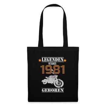 Motorrad Geburtstag Legenden wurden 1981 Geboren - Stoffbeutel - Schwarz - Vorne