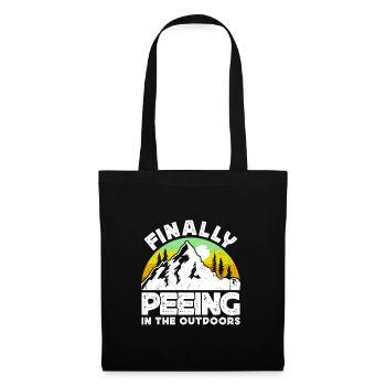 I love peeing outside hikers funny mountains - Tote Bag - black - Front