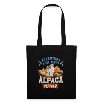 Alpaca my Bags Wandern lustig Bergfan Wanderer - Stoffbeutel - Schwarz - Vorne