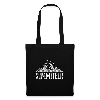 Bergsteiger Summiteer klettern Bergfan wandern - Stoffbeutel - Schwarz - Vorne