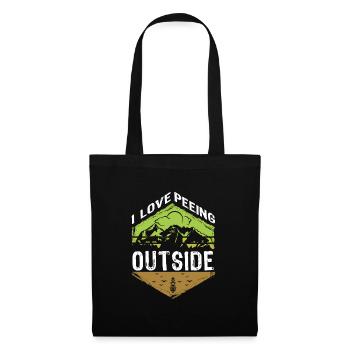 I love peeing outside hikers funny mountains - Tote Bag - black - Front