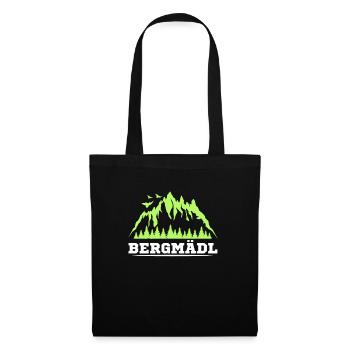 Bergfan Bergmädel Wanderer und Bergsteiger Wandern - Stoffbeutel - Schwarz - Vorne