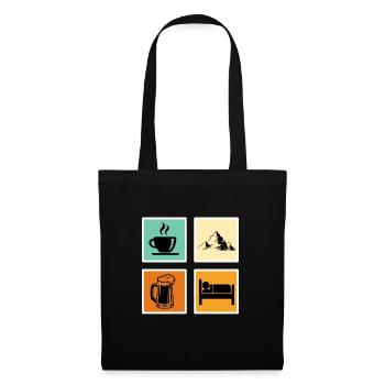 Bergfan Kaffeelover Bierfan Summit Wanderer - Sac en tissu - noir - Devant