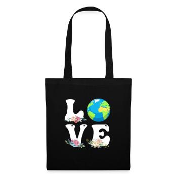Save the Earth LOVE Mission Earth Environmental Protection - Tote Bag - black - Front