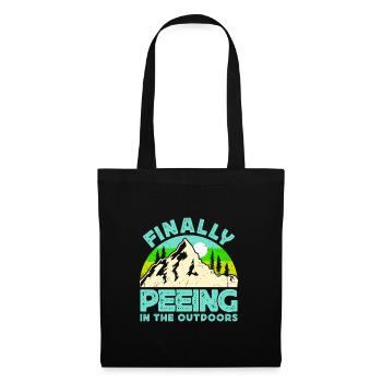I love peeing outside hikers funny mountains - Tote Bag - black - Front