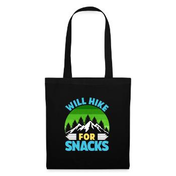 Hiker Funny Mountain Fan Will Hike for Snacks - Tote Bag - black - Front