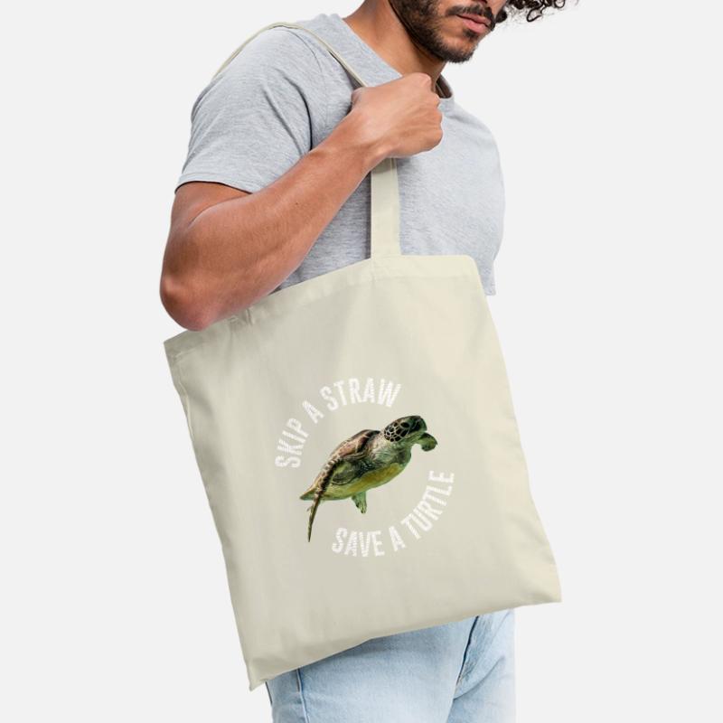 Skip A Straw Save A Turtle Environment Turtle Tote Bag