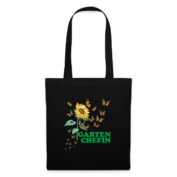 Garten Chefin Sonnenblumen Gartenfreundin Blumen - Stoffbeutel - Schwarz - Vorne