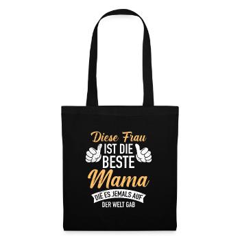 Die Beste Mama der Welt weltbeste Mama Muttertag - Stoffbeutel - Schwarz - Vorne