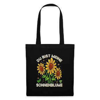 Du bist meine Sonnenblume Liebe Freundschaft - Stoffbeutel - Schwarz - Vorne