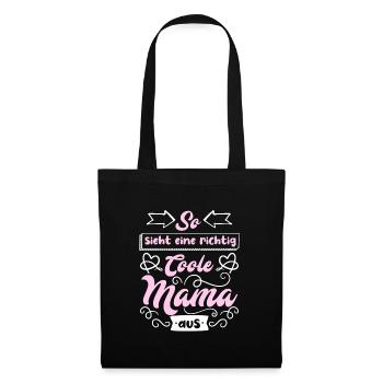 Coole Mama Muttertag weltbeste Mama Mothersday - Stoffbeutel - Schwarz - Vorne
