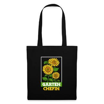 Garten Chefin Sonnenblumen Gartenfreundin Blumen - Stoffbeutel - Schwarz - Vorne