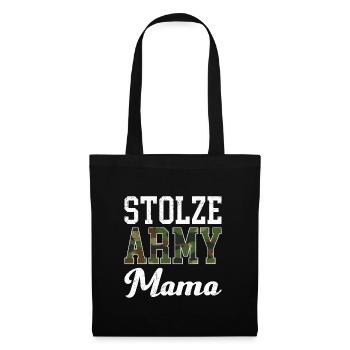 Stolze Mama Army Militär Mutter Soldaten - Stoffbeutel - Schwarz - Vorne