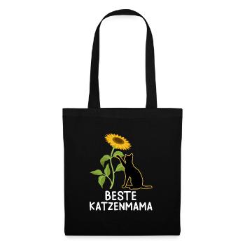 Beste Katzenmama I love Cats Katzenhalter - Stoffbeutel - Schwarz - Vorne