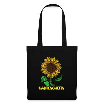 Garten Chefin Sonnenblumen Gartenfreundin Blumen - Stoffbeutel - Schwarz - Vorne