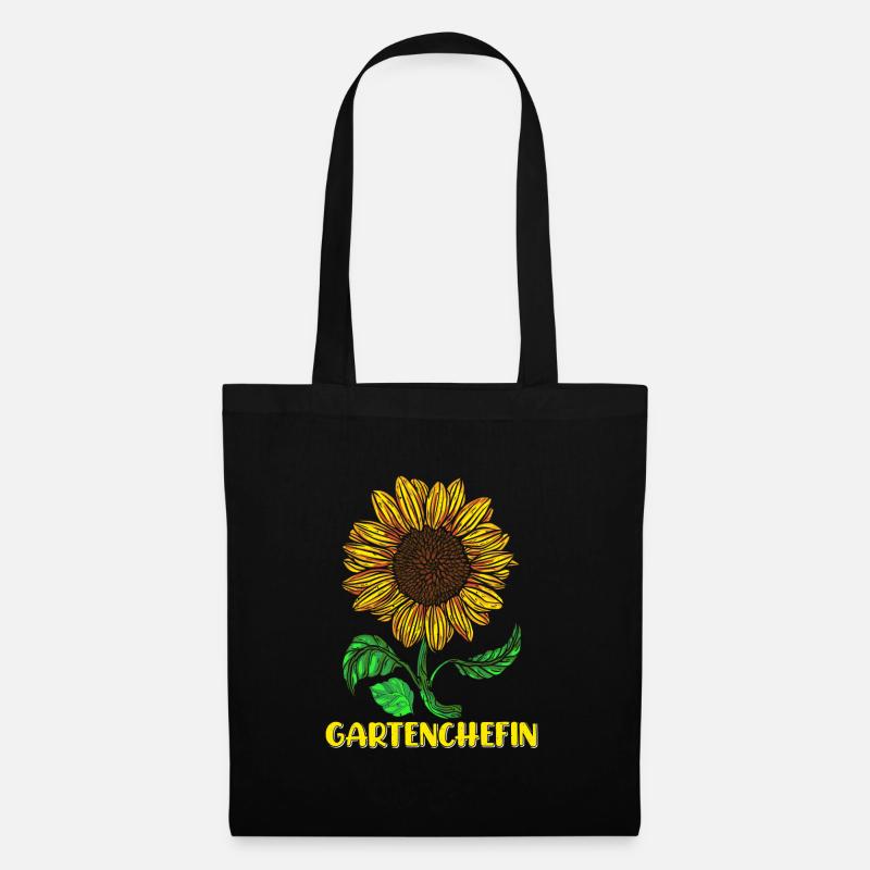 Garten Chefin Sonnenblumen Gartenfreundin Blumen - Stoffbeutel - Schwarz